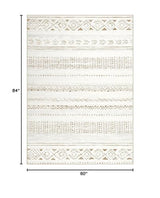 cotiled 5x7 Area Rugs Living Room Rug: Washable Boho Rugs with Non Slip Backing Large Soft Indoor Stain Resistant Carpet for Bedroom Farmhouse Dining Room Lightweight Home Decor L Brown/Cream