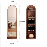 Floor High-Definition Rotating Dressing Mirror Home Use Bookshelf Storage Full-Length Floor-Standing Mirror
