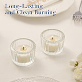 Crenovo Tea Lights Candles 100 Pack, Natural Soy Wax Tealights Candles Bulk 6 Hours Non-Toxic, Long Burning, Unscented Small Votive Cup Candles for Wedding, Party, Dinner, Emergency