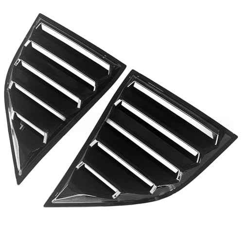 2015-2022 Fit for Dodge Challenger Rear Louver Window Side Shutter Cover Trim Car Sticker Vent Scoop Exterior Decoration Body Kit(Gloss Black)