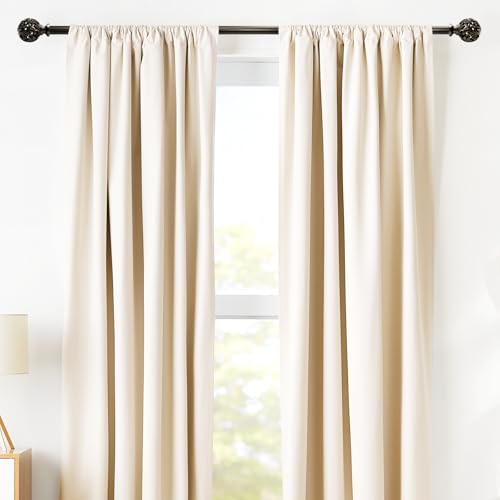 Bronze Curtain Rods 18 to 64 inches (1.5-5.33 ft), 1 Inch Diameter Adjustable Heavy Duty Decorative Curtain Rods with Decorative Openwork Carved finials for Living Room Bedroom Windows