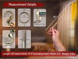 46 inch (4 Pack) Steel Cap Acrylic Curtain Pull Wand - 2 inches shy of 48 inch - Versatile Curtain Wand - Invisible Drapery Wand - Clear Drapery Pull Rod (46 Inch)