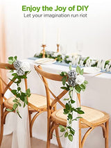 InnoGear Artificial Flowers, 50 Pcs Ivory White Foam Fake Roses Bulk with Stems for Mother's Gift Decoration DIY Wedding Bouquets Centerpieces Bridal Shower Party Christmas Tree