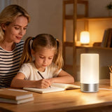Table Lamp, Bedside Touch Control Lamp for Bedroom 3 Level Dimmable Warm White Lights with 256 RGB Color Mode Modern Deisgn Smart Nightstand Desktop LED Lamps Portable for Read(Advanced)