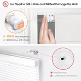 LazBlinds No Tools No Drill Cordless Roman Shades for Windows, Blackout Thermal Insulated UV Blocking Window Blinds, Lightweight Fabric Blinds for Indoor Windows, 34.5" W x 48" H, Blackout - White