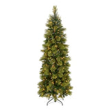 National Tree Company 6.5 ft Pre-Lit Carolina Pine Slim Artificial Christmas Tree, 350 Clear Lights, 516 Tips, Includes Stand, Green