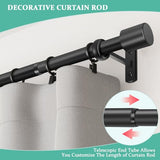 Curtain Rods for Windows 120 to 170 Inches Long, Adjustable 1 Inch Black Curtain Rod for Outdoor Indoor, Modern Heavy Duty Drapery Rod, Ceiling Mount 14ft Room Divider, All Metal, Easy Install