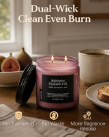 M&SENSE Brown Sugar Fig Scented Candle Relaxing Home Fragrance 11.6oz 70h