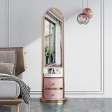 Floor-to-Ceiling Full-Length Mirror Bedroom Storage Neat and Orderly Rotating Dressing Table Hanging Rack 1 Fitting Mirror (Pink Standard)