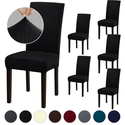Stretch Dining Room Chair Covers Set of 6, Removable Washable Chair Covers for Dining Chairs,Dining Room, Hotel, Ceremony