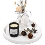 Silicone Bathroom Tray Coffee Table Decor Perfume Organizer, 8" White