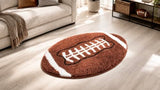 Cute Football Rug for Boys Room 34”x22” Soft Sports Carpet for Kids Bedroom Decor Non Slip Washable Playroom Area Rug Fun Touchdown Mat Plush Athlete Themed Gift