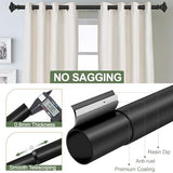 BRIOFOX BLACK Curtain Rods for Windows 48 to 84 Inch Adjustable Length 1 Inch Diameter Heavy Duty Window Curtain Rods for Indoor Ourdoors With Classic Square Finials