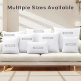 SAVORI Set of 2 Down and Feather Throw Pillow Inserts 22x22 Soft Fluffy Pillow Inserts with 100% Down-Proof Cotton Cover, Decorative Square Cushion Inner for Sofa Couch Bed-White