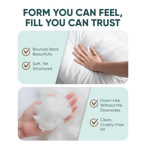 Pillowflex Synthetic Down Pillow Insert - 22x22 Down Alternative, Ultra Soft Large Square Throw Pillow, Couch Sham, Bed Sleeping - 1 Decorative Accent Form