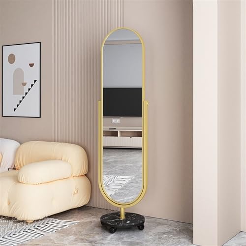 Full-Length Mirror Home Floor-Standing Full-Length Mirror, Rotatable and Movable Dressing Mirror, Bedroom Fitting Mirror, Dressing Mirror Full Length Floor Mirror (Black A)