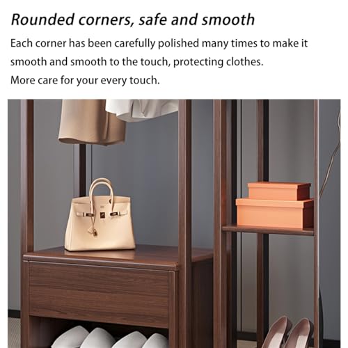 Full length mirror, solid wood hanger, floor hanger, bedroom, coat rack, full length mirror, integrated room, simple multifunctional storage shelf, furniture