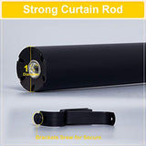NICETOWN Black Curtain Rods for Window 48 to 86 inch, 1 1/8 Diameter with Ball Finials for Window Treatment, Adjustable Length from 48 to 86-Inch, Matte Black