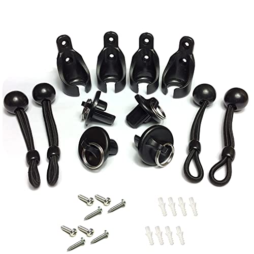 Coolaroo Replacement Parts Bungee End Cap Kit Black for Coolaroo Exterior Cordless Roller Shades Outdoor Blinds(2 Set)