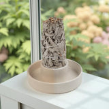 Sage Holder, Sage Burner, Smudge Bowl, Palo Santo Holder, Incense Holder, Incense Holder Bundle, Sage Holder for White Sage Bundle and Palo Santo (Sage Not Included) (White)