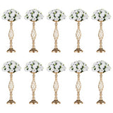 NUPTIO Gold Centerpiece Stand for Table, Twist Style, 20.5" Tall, 10 Pcs
