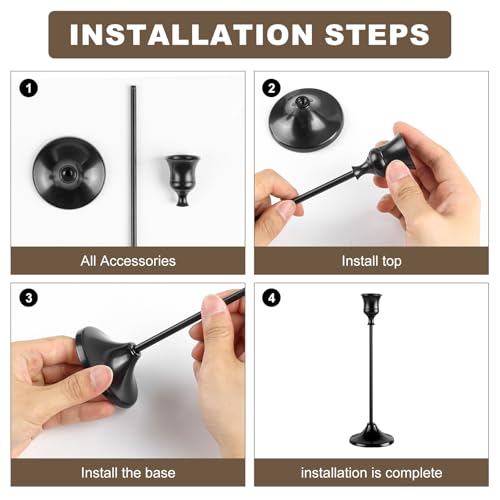 Candlestick Holders, 6PCS Metal Taper Candle Holder, Black Candle Holders for Candlesticks, Candle Holder for Wedding Fireplace Mantel Housewarming Gift