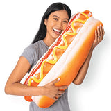 Much Comfort 30" 3D Supreme Hot Dog Throw Pillow - Made with Super Soft & Ultra Premium Fabric - Cute, Comfortable, Plush, Stuffed Body Cushion for Home Decor - Best Funny Gift for Meat Lovers - Large