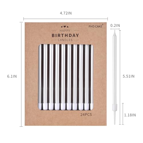 PHD CAKE Pearl White Long Thin Birthday Candles, Cake Candles, Birthday Parties, Wedding Decorations, Party Candles
