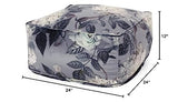 Christopher Knight Home Reigle Large Flower Print Pouf - Flower Print on Gray