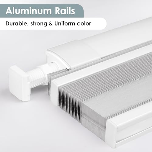 LazBlinds No Tools No Drill Cordless Cellular Shades, Top Down Bottom Up (TDBU) Honeycomb Shades for Home, Blackout Light Blocking Thermal Insulation Blinds for Windows, 34" W x 64" H, White