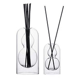 Empty Glass Fragrance Reed Diffuser Bottles,for Essential Oil, with 16pcs Black Reed Sticks,Minimalist Decor,2pcs/Set.