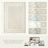 Area Rugs 5x7 Living Room Washable Modern Rug, Neutral Beige Soft Non Slip Rugs Ultra-Thin Indoor Carpet for Bedroom Dining Room Nursery Home Office