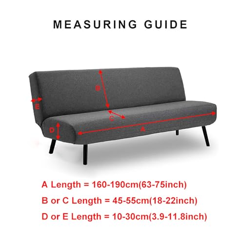 XJHKG Futon Slipcover, Foldable Armless Sofa Couch Cover with Elastic Bottom(SkyBlue)