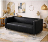 The Beige Klippan Loveseat Cover Replacement is Compatible with IKEA Klippan Loveseat Slipcover, A Sofa Cover Replacement (Faux Leather Black)