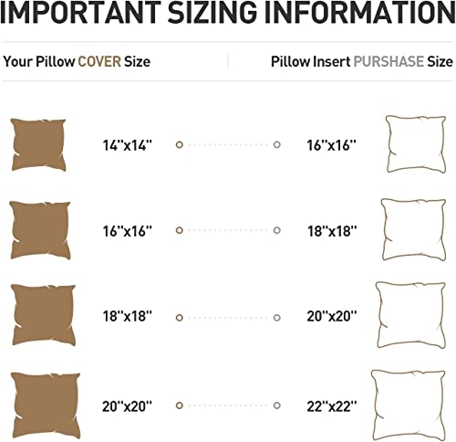 Acanva 16 x 16 Premium Polyester Stuffer Square Form Sham Throw Pillow Inserts, 4 Count (Pack of 1), White