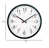 Universal 10441 - 24-Hour Round Wall Clock, 12.5in, Black