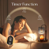 Candeldo Candle Warmer Lamp with Timer: Black Candle Warming Lamp Height Adjustable Wax Melt Warmer Dimmable Modern Farmhouse New Home Bedroom Decor Mothers Day Housewarming Gift for Women