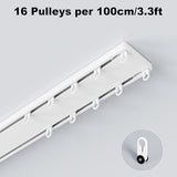 Double Row Curtain Track Ceiling Mounted, Silent Heavy Duty Curtain Track System, Sliding Rails for Curtains, Room Divider for Bedroom Living Room Hospital (Track Ships in Sections with Connectors)