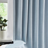 WEST LAKE 90 Inches Length Dusty Blue Pinch Pleated 100 Blackout Curtain Panels with Liners,Linen Textured Drapes for Bedroom Living Room,Energy Efficient Backtab Hooks Window Treatment,40" Wx90 Lx2