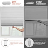 No Drill No Tools Blackout Cellular Shades Cordless Easy Install Honeycomb Blinds Thermal Insulated Noise Reduction Blinds for Indoor Windows,Blackout-White,34.5" W x 64" H