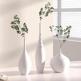 Relexome White Ceramic Vase Modern Boho Wabi-Sabi Flower Vase Set of 3 Decorative Aesthetic Vases for Centerpieces Pampas Matte Minimalist Vases for Living Room Table Shelf Home Decor Gift