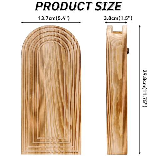 Set of 2 Wooden Vases with Pampas Grass and Eucalyptus – Boho Decor for Living Room, Modern Farmhouse Entryway or Bathroom, Rustic Art for Home Decoration