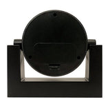 Timekeeper Small Desktop Swivel Clock for Desk, Battery Operated, 6.75" Wide x 2" Tall, Black Frame White Face