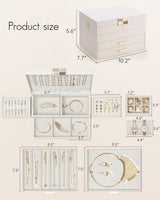 VLANDO 4 Layers Jewelry Box - Women Jewelry Box with Retractable Tray - Jewelry Organizer with D – detail view