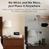 Battery Operated Small Alarm Clock: Digital Compact Large Display Cordless Clock for Bedroom Travel - Simple to Use for Seniors Teens White Digits