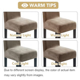 H.VERSAILTEX Dining Chair Covers Stretch for Dining Room Set of 4 Parson Chair Slipcovers Protectors, Soft Thick Solid Velvet Fabric Washable, Taupe