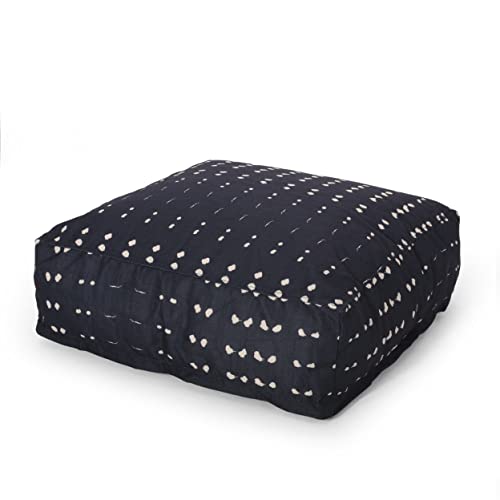 Christopher Knight Home Ivey Square Pouf - Fabric - Dark Blue