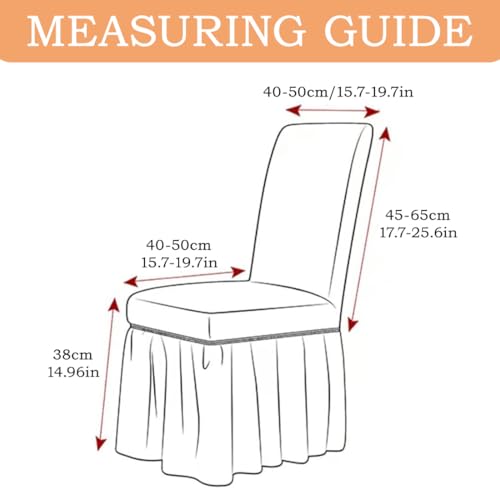 Dining Chair Covers with Skirt Stretch Dining Chair Cover with Printed Design Removable Long Ruffled Skirt Parson Chairs Slipcovers for Kitchen Banquet Wedding Set of 4 YHYT01-5