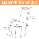 Dining Chair Covers with Skirt Stretch Dining Chair Cover with Printed Design Removable Long Ruffled Skirt Parson Chairs Slipcovers for Kitchen Banquet Wedding Set of 4 YHYT01-5
