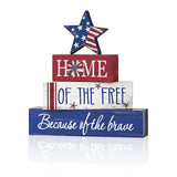 Smile Veterans Day Patriotic 4th of July Indoor Wooden Decor, Home of Free Tiered Tray Farmhouse Table